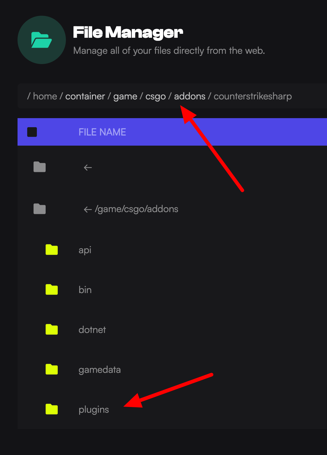 Game Host Bros Sg CS2 Ze File Manager
