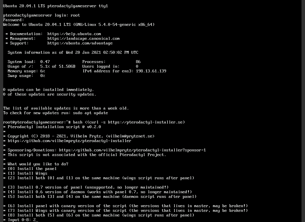 How to: Install Pterodactyl Panel on a KVM Machine : SkySilk Cloud