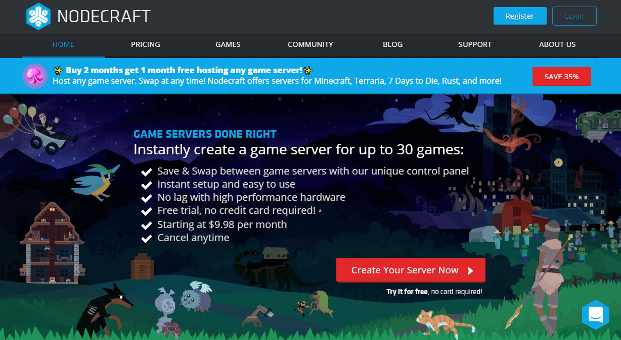 Nodecraft game server hosting