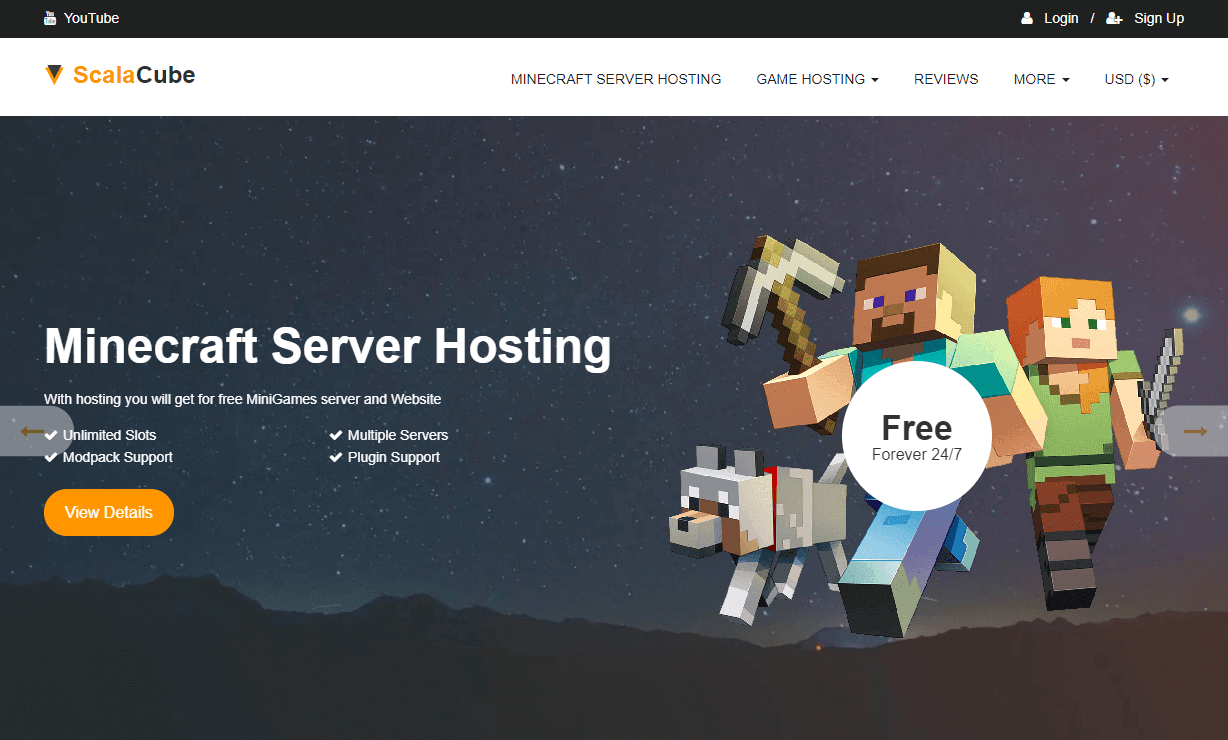 ScalaCube game server hosting