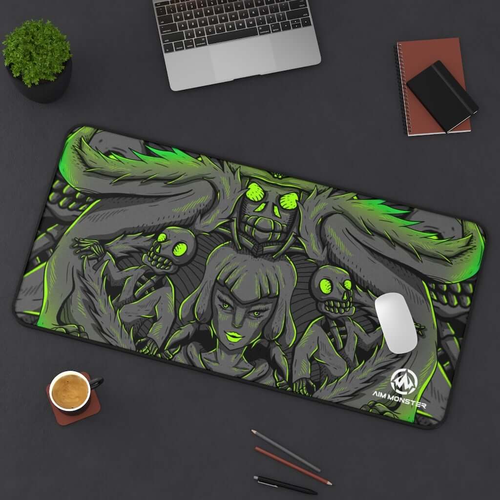 Aim Monster Geisha Skull Gaming Desk Mat