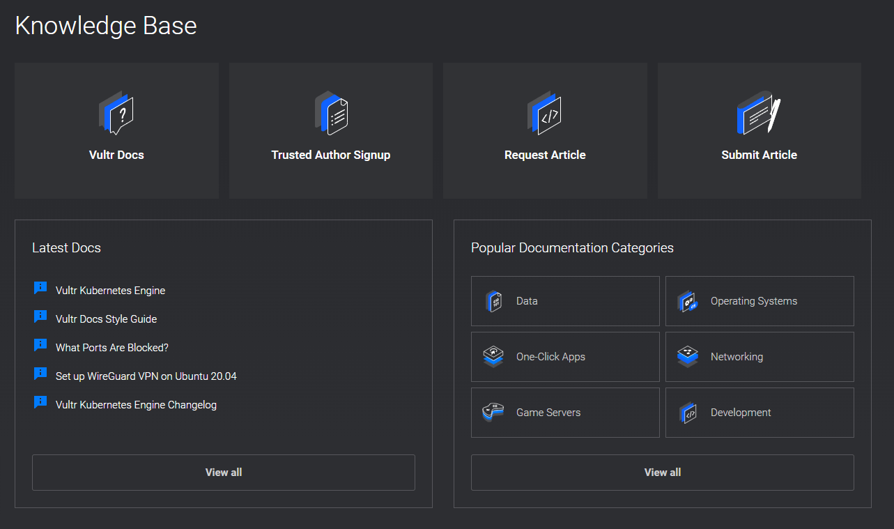 Knowledge Base Vultr com