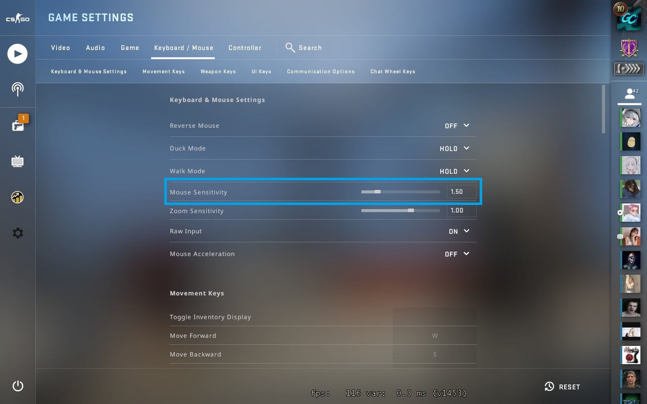 how to find mouse sensitivty csgo