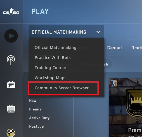 Select Community Server Browser